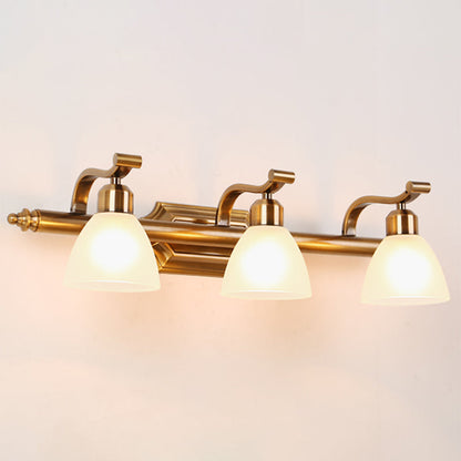 Vivolux | Messing 2/3/4 Lampen Vanity Lampe Traditionalismus Metall Schale Wandmontage Lichtarmatur für Badezimmer