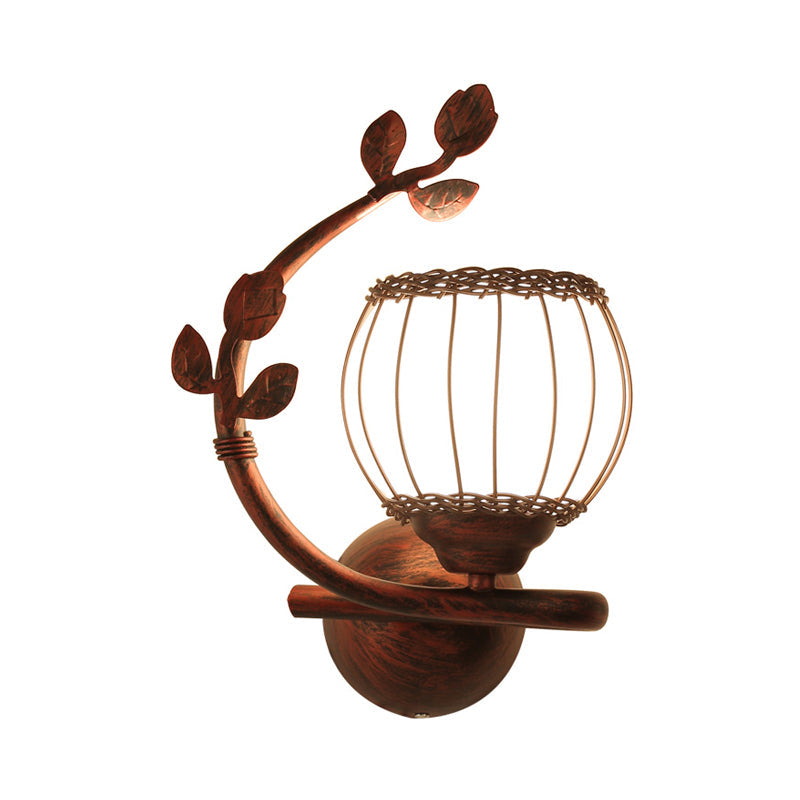 Vivolux | 1 Licht Schlafzimmer Wandmontierte Lampe Rustikaler Dunkles Holz Wandlampe mit Kugel Milchglas Schirm, Rechts/Links