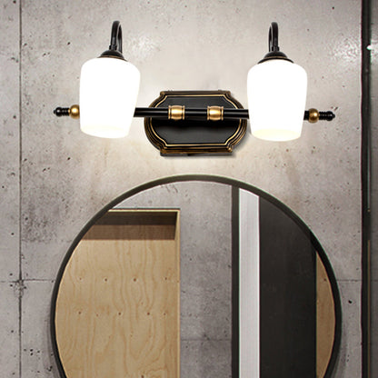 Vivolux | 2/3/4 Lichtern Becher Shade Vanity Wandleuchte Klassische weiße Glas Wandmontierte Beleuchtung für das Badezimmer