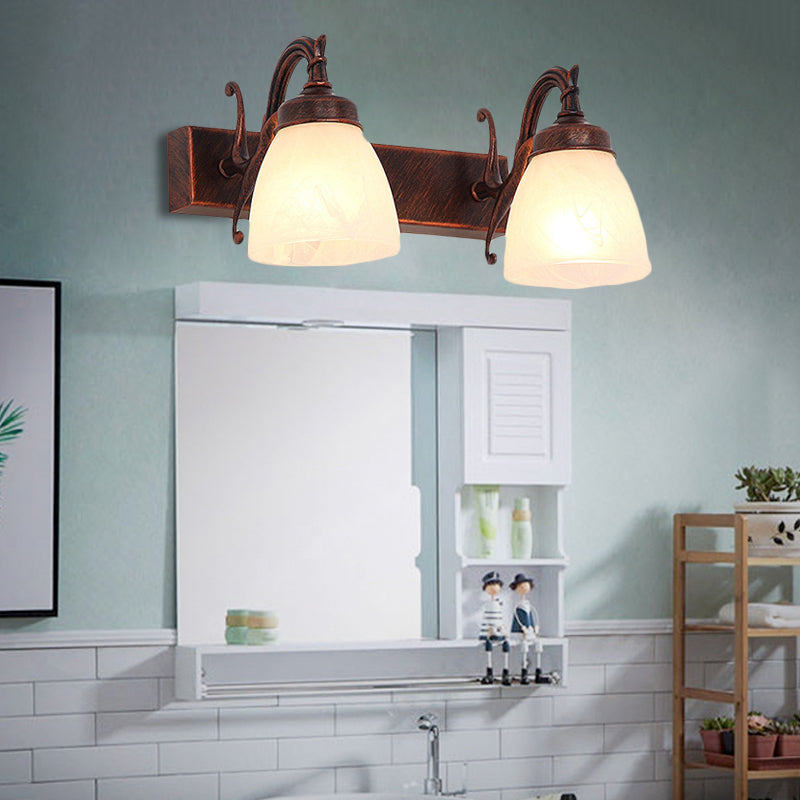 Vivolux | Koperen Koepel Wandlamp Traditionele Opal Glass 1/2/3 Lichten Badkamer Muur Gemonteerde Vanity Licht