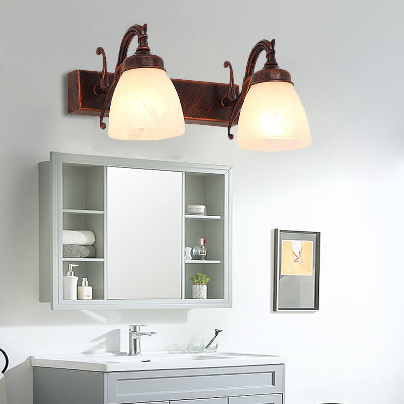 Vivolux | Koperen Koepel Wandlamp Traditionele Opal Glass 1/2/3 Lichten Badkamer Muur Gemonteerde Vanity Licht