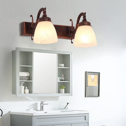 Vivolux | Koperen Koepel Wandlamp Traditionele Opal Glass 1/2/3 Lichten Badkamer Muur Gemonteerde Vanity Licht