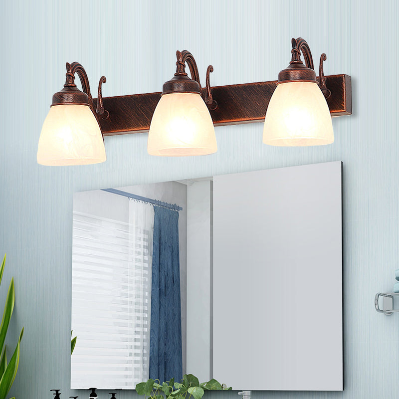 Vivolux | Koperen Koepel Wandlamp Traditionele Opal Glass 1/2/3 Lichten Badkamer Muur Gemonteerde Vanity Licht