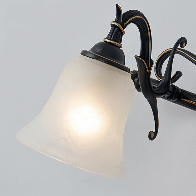 Vivolux | Frosted Glass Bronze Wandlamp Bel 2/3 Lichten Traditionele Wandgemonteerde Vanity Licht voor Badkamer