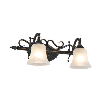 Vivolux | Frosted Glass Bronze Wandlamp Bel 2/3 Lichten Traditionele Wandgemonteerde Vanity Licht voor Badkamer
