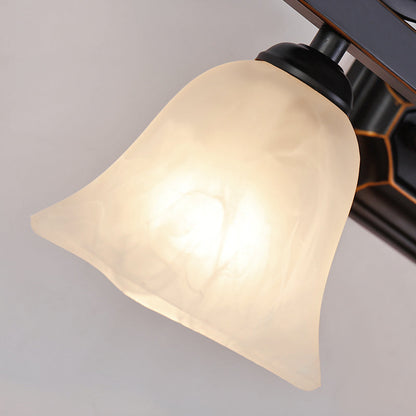 Vivolux | Klassische Glocken-Wandlampe 2/3 Lichter Frosted Glass Wandmontierte Lampe in Schwarz für das Badezimmer