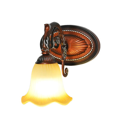 Vivolux | Geschwungene Badezimmer Vanity Lampe Traditionelles Mattglas 1/2/3 Lichter Kupfer Wandleuchte Lichtarmatur
