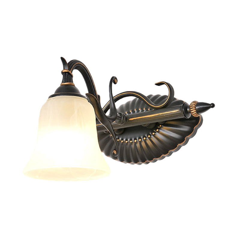 Vivolux | Bell Shade Frosted Glass Wandleuchte Traditionell 1/2/3 Lampen Badezimmer Waschtischbeleuchtung Leuchte in Bronze