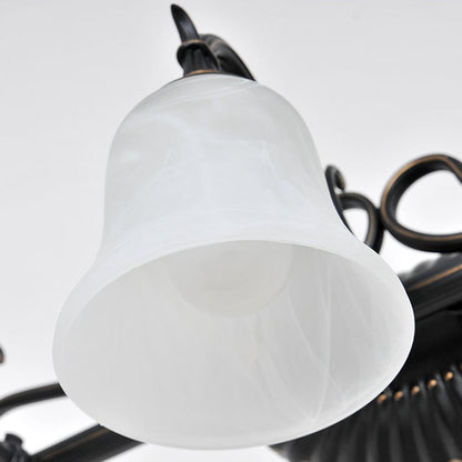 Vivolux | Bell Shade Frosted Glass Wandleuchte Traditionell 1/2/3 Lampen Badezimmer Waschtischbeleuchtung Leuchte in Bronze