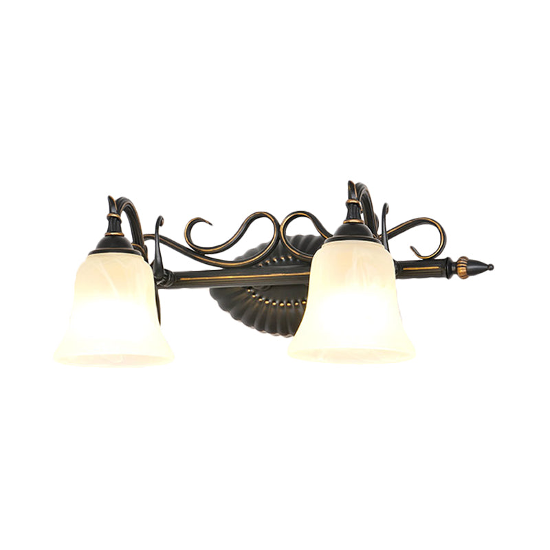 Vivolux | Bell Shade Frosted Glass Wandleuchte Traditionell 1/2/3 Lampen Badezimmer Waschtischbeleuchtung Leuchte in Bronze
