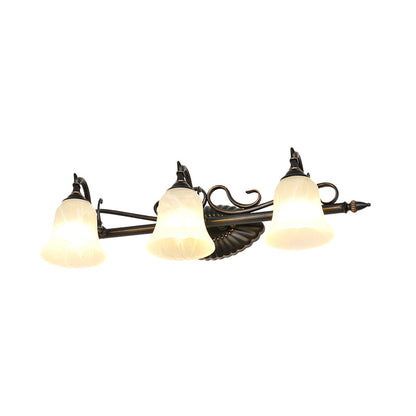 Vivolux | Bell Shade Frosted Glass Wandleuchte Traditionell 1/2/3 Lampen Badezimmer Waschtischbeleuchtung Leuchte in Bronze