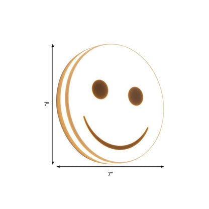 Vivolux | Runde Flächenleuchte mit Smile Emoji LED Mini Einbaulampe mit Acrylschirm