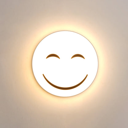 Vivolux | Runde Flächenleuchte mit Smile Emoji LED Mini Einbaulampe mit Acrylschirm