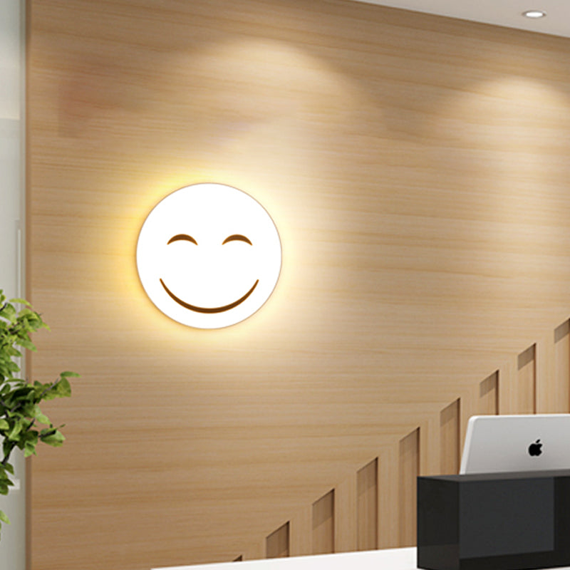 Vivolux | Runde Flächenleuchte mit Smile Emoji LED Mini Einbaulampe mit Acrylschirm