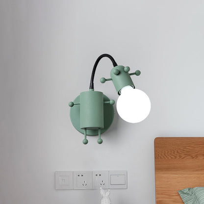 Vivolux | Open Bulb Verstelbare Wandlamp Modernistisch Metaal 1 Hoofd Wandmontage Verlichting in Grijs/Wit/Groen