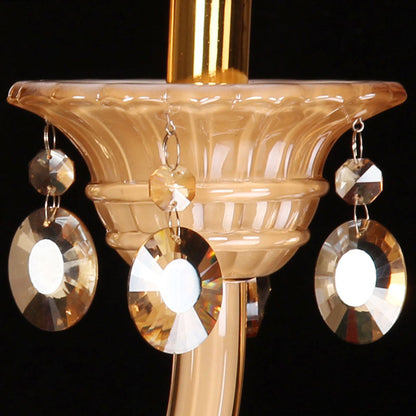 Vivolux | Gebogen Arm Witte Glazen Wandlamp Traditional 1 Hoofd Woonkamer Sconces Licht met Gevriesd Kristal Accent