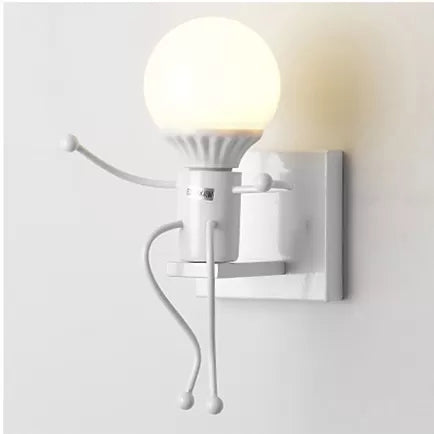 Vivolux | Zittende Mensen Vormige Wandlamp Eentje Bulb Moderne Stijl Metaal Nachtlamp voor Slaapkamer