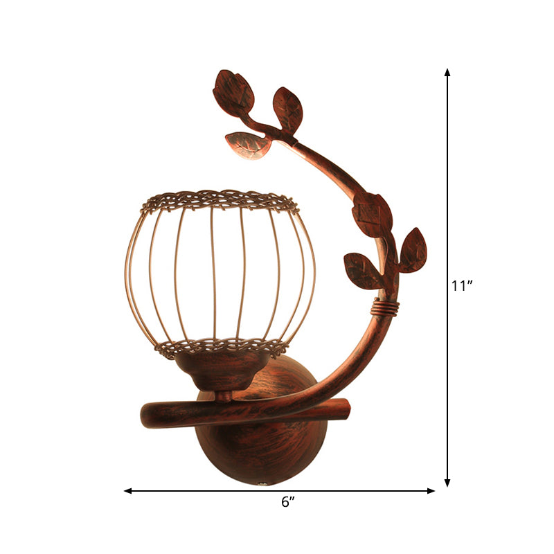 Vivolux | 1 Licht Schlafzimmer Wandmontierte Lampe Rustikaler Dunkles Holz Wandlampe mit Kugel Milchglas Schirm, Rechts/Links