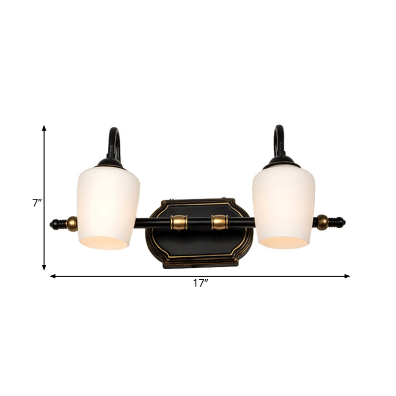 Vivolux | 2/3/4 Lichtern Becher Shade Vanity Wandleuchte Klassische weiße Glas Wandmontierte Beleuchtung für das Badezimmer