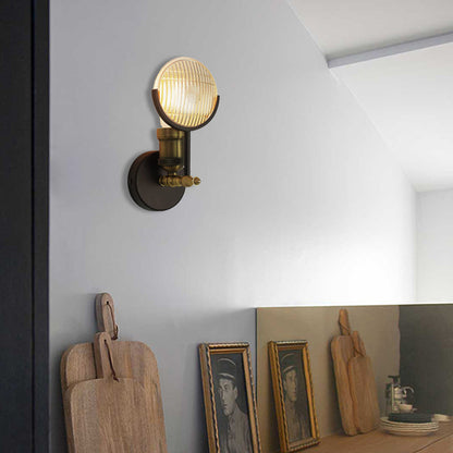 Vivolux | Runde klare Glaswandlampe Kolonial 1-Glühlampe Innen Wandmontiertes Lichtgerät in Schwarz und Gold