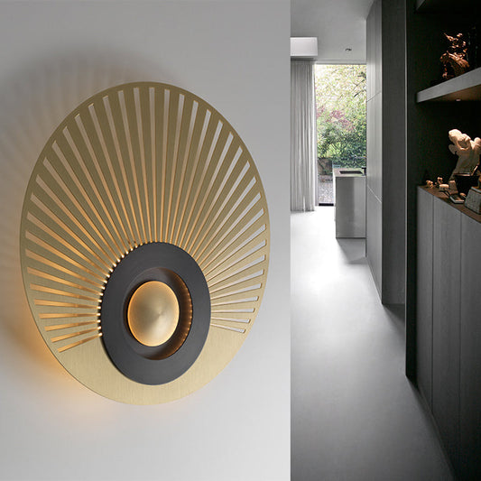 Vivolux | LED Metalen Flush Wand Sconce Colonialist Messing Circulaire Porch Wandmontage Verlichtingsarmatuur