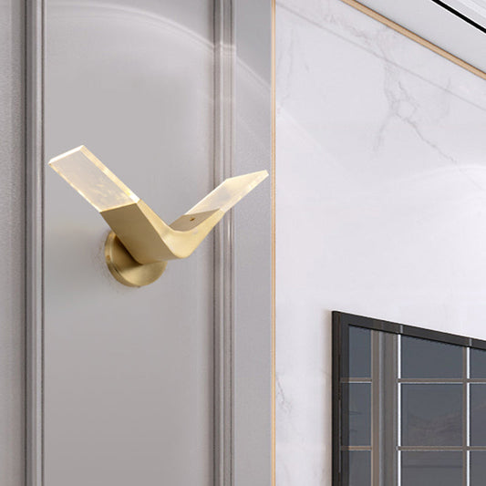 Vivolux | V-vormige metalen wandlamp Simpliciteit gouden LED wandmontage lichtarmatuur in warm/wit licht