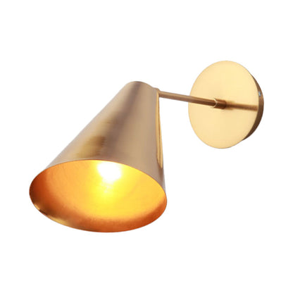 Vivolux | Gevederde Conische IJzeren Wandlamp Simpliciteit 1 Licht Gouden Afwerking Wandverlichting Ideeën