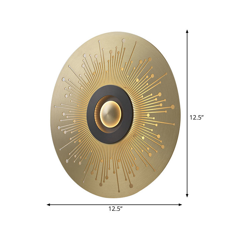 Vivolux | Koloniale Runde Wandmontage Beleuchtung LED Metall Deckenleuchte in Gold für Schlafzimmer