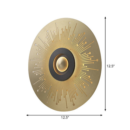 Vivolux | Koloniale Runde Wandmontage Beleuchtung LED Metall Deckenleuchte in Gold für Schlafzimmer