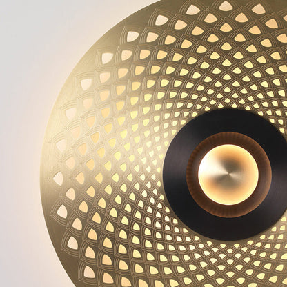 Vivolux | Koloniale Runde Wandmontage Beleuchtung LED Metall Deckenleuchte in Gold für Schlafzimmer