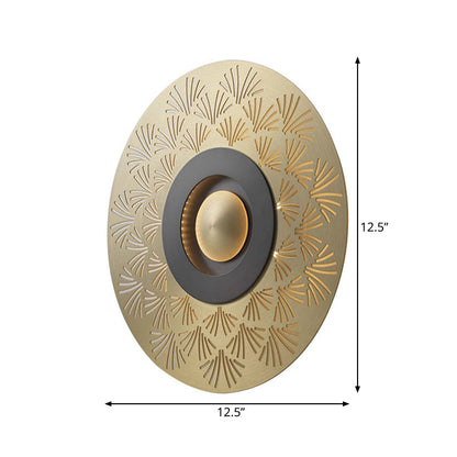 Vivolux | Koloniale Runde Wandmontage Beleuchtung LED Metall Deckenleuchte in Gold für Schlafzimmer