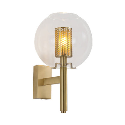 Vivolux | 1 Kopf Messing Wandbeleuchtung Minimalistisch Goldfinish Zylindrisches Netz Wandmontierte Lampe