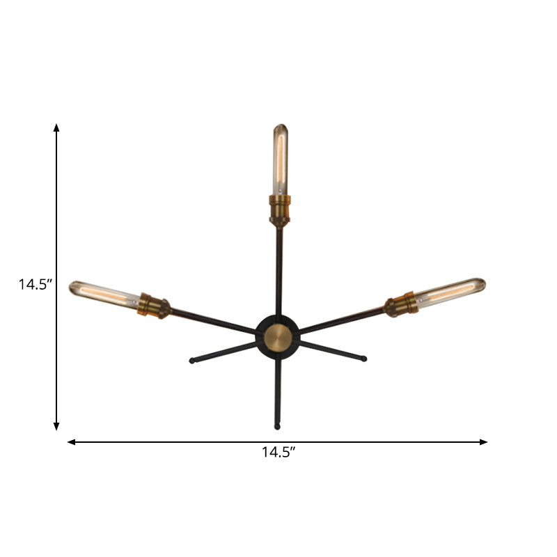 Vivolux | 2/3 Koppen Metalen Wandlamp Colonialistisch Zwart en Goud Gekruiste Woonkamer Wandbevestiging Verlichting