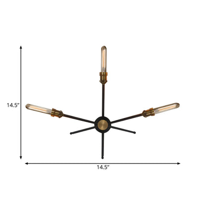 Vivolux | 2/3 Koppen Metalen Wandlamp Colonialistisch Zwart en Goud Gekruiste Woonkamer Wandbevestiging Verlichting