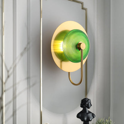 Vivolux | Bell Metal Wandverlichting Vintage 1/2/3-Licht Wandlamp Fixture in Goud met Groene Prismatische Glazen Shade