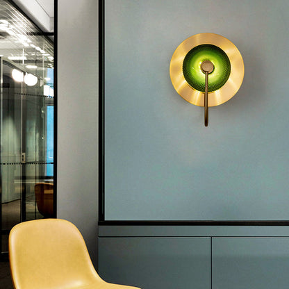 Vivolux | Bell Metal Wandverlichting Vintage 1/2/3-Licht Wandlamp Fixture in Goud met Groene Prismatische Glazen Shade