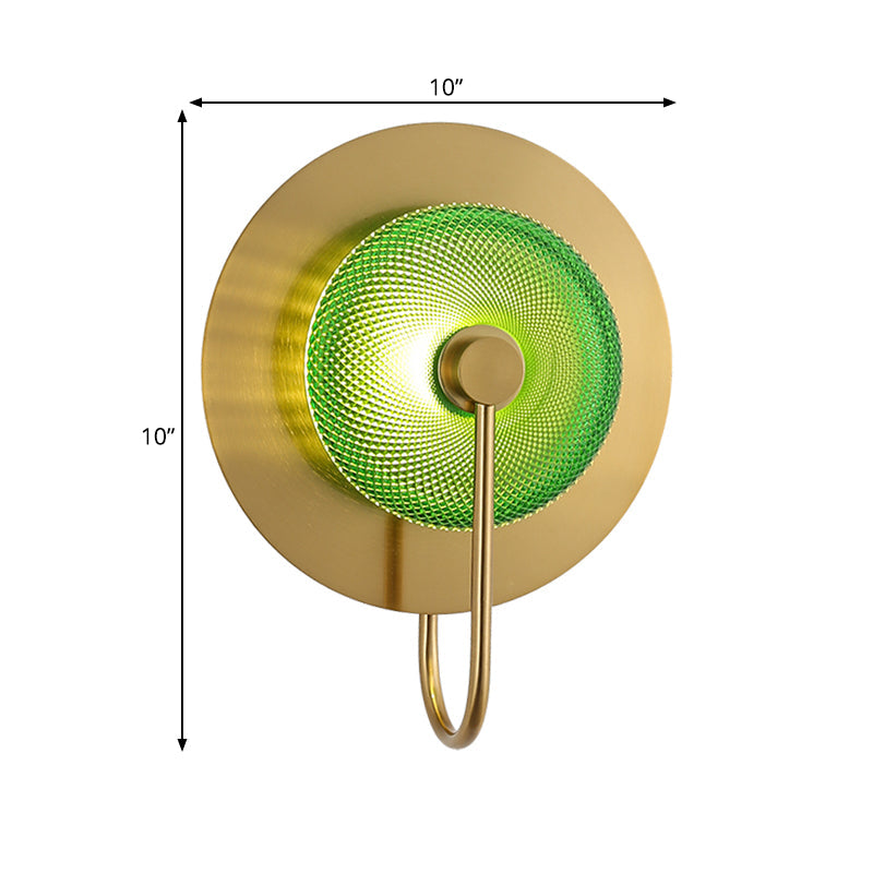 Vivolux | Bell Metal Wandverlichting Vintage 1/2/3-Licht Wandlamp Fixture in Goud met Groene Prismatische Glazen Shade