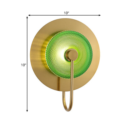 Vivolux | Bell Metal Wandverlichting Vintage 1/2/3-Licht Wandlamp Fixture in Goud met Groene Prismatische Glazen Shade