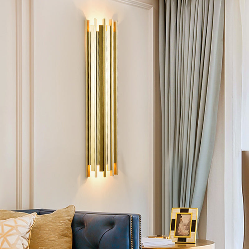Vivolux | 2 Lampen Cilindrische Wandlamp Hedendaagse Gouden Afwerking IJzeren Wandverlichting, 19.5"/31.5" H