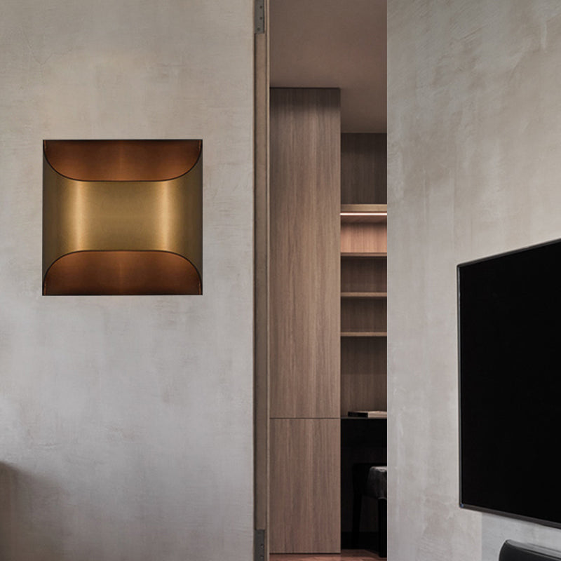 Vivolux | Koloniale Vierkante/Rechthoekige Wandlamp 1 Hoofd Metaal Opbouw Wandlamp in Messing voor Slaapkamer