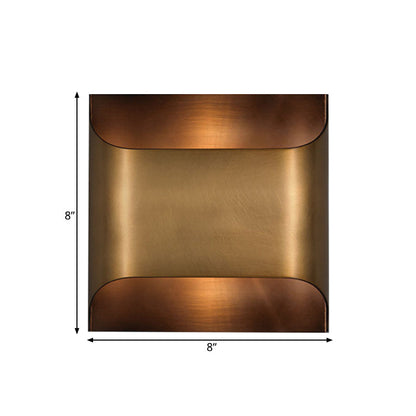 Vivolux | Koloniale Vierkante/Rechthoekige Wandlamp 1 Hoofd Metaal Opbouw Wandlamp in Messing voor Slaapkamer