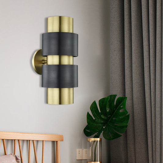 Vivolux | Zilindrische slaapkamer wandlamp kolonialisme metaal enkele licht goud/zilver wandverlichting sconce