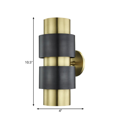 Vivolux | Zilindrische slaapkamer wandlamp kolonialisme metaal enkele licht goud/zilver wandverlichting sconce