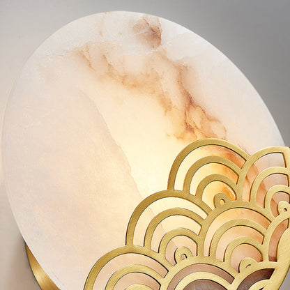Vivolux | Runde Schlafzimmer Wandlampe Kolonialismus Marmor Einzelne Licht Gold Wandbeleuchtung Wandleuchte, 8"/10" Breit