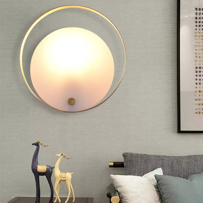 Vivolux | 1-Licht Ronde Flush Wandlamp Koloniaal Wit Acryl Wandverlichting voor Woonkamer