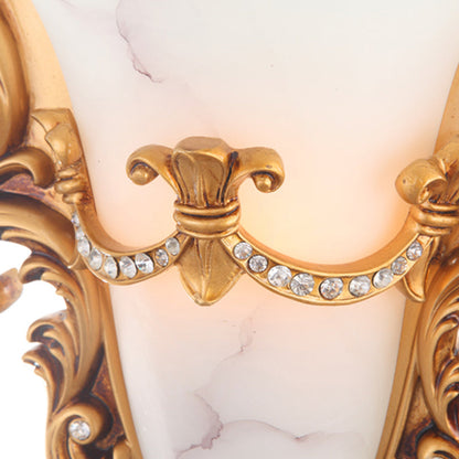 Vivolux | Bell Frosted Glass Wandlamp Koloniaal 1 Lampe Wohnzimmer Deckenlampe in Weiß/Gold/Weiß und Gold