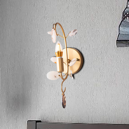 Vivolux | Bare Bulb Wandlamp Met Gebogen Arm Moderne Metaal 1 Lichtwandlamp Armatuur In Messing