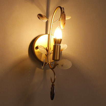 Vivolux | Bare Bulb Wandlamp Met Gebogen Arm Moderne Metaal 1 Lichtwandlamp Armatuur In Messing