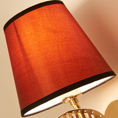 Vivolux | Stof Witte/Rode/Blauwe Wandlamp Tapered Bell 1-Lichts Traditionele Wandlamp voor Slaapkamer met Kristallen Ddrop