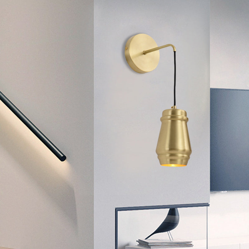 Vivolux | Gouden Afwerking Fles Sconces Lamp Minimalistische Messing 1 Licht Wandmontage Lamp met Arm